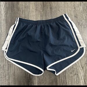 Nike Women's Navy Athletic Shorts with White Piping